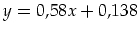 $y=0,58x+0,138$