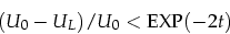 \begin{displaymath}
(U_0-U_L)/U_0<\mbox{EXP}(-2 t)
\end{displaymath}