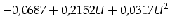 $\displaystyle -0,0687 +0,2152 U +0,0317 U^2$