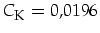 $C_{\mbox{\footnotesize K}}=0,0196$