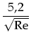 $\displaystyle \frac{5,2}{\sqrt{\mbox{Re}}}$