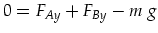 $\displaystyle 0=F_{Ay}+F_{By}-m \ g$